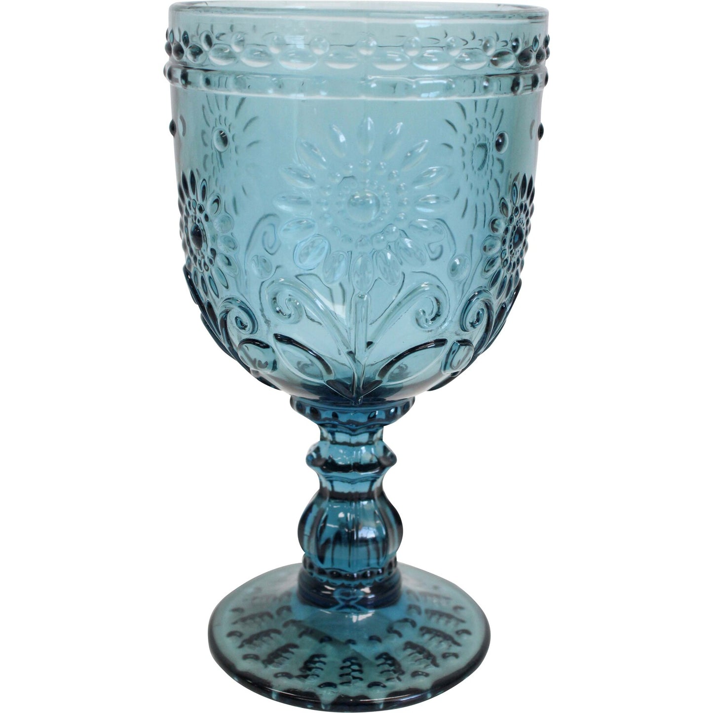 Blue Garden Wine Glasses - Set of 4
