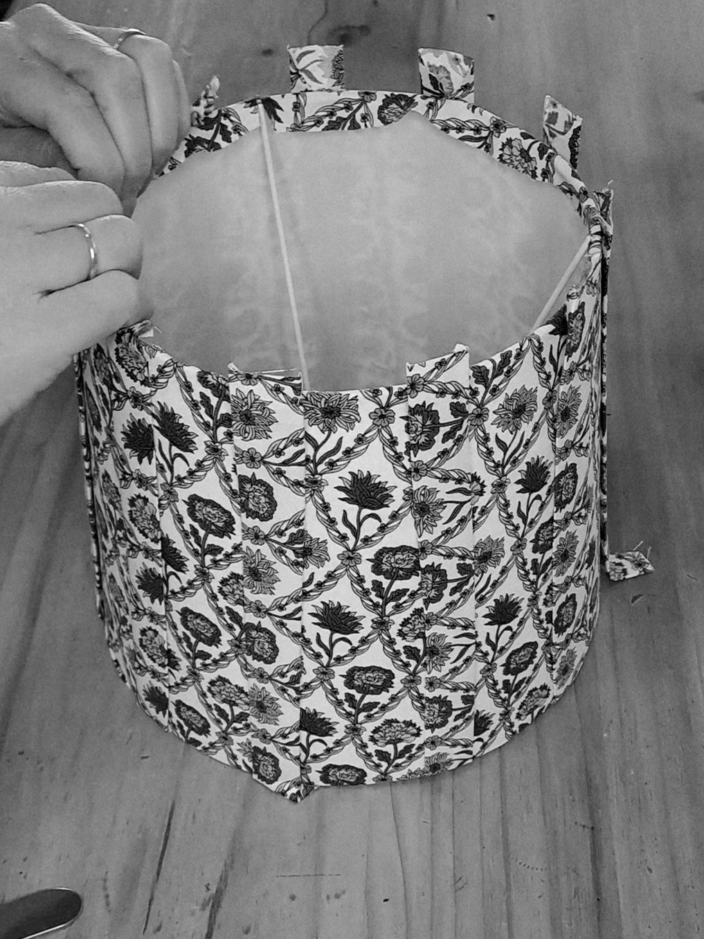 Tapered Lampshade - MOKUM Sakura (Duck egg) Fabric