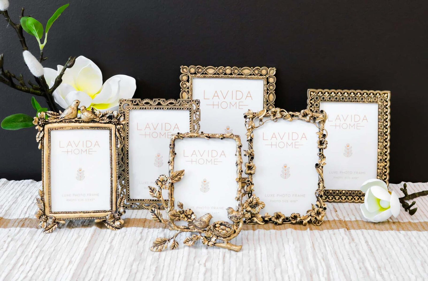 Pewter Photo Frame - Antique Gold