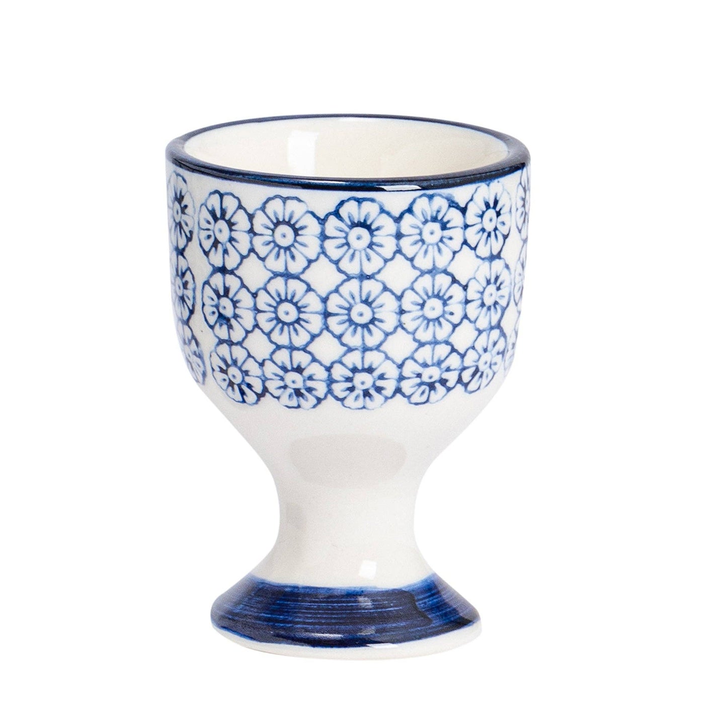 Blue & White Pattern - Ceramic Egg Cups - Set of 2