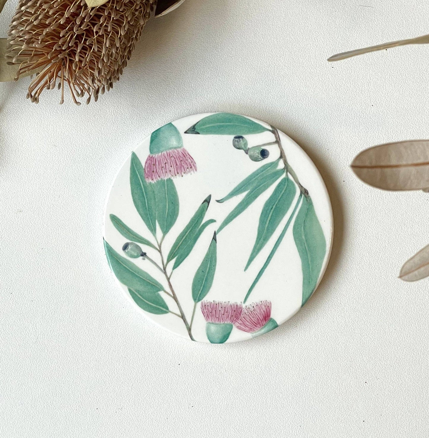 Eucalyptus Blooms Set of 2 Ceramic Coasters