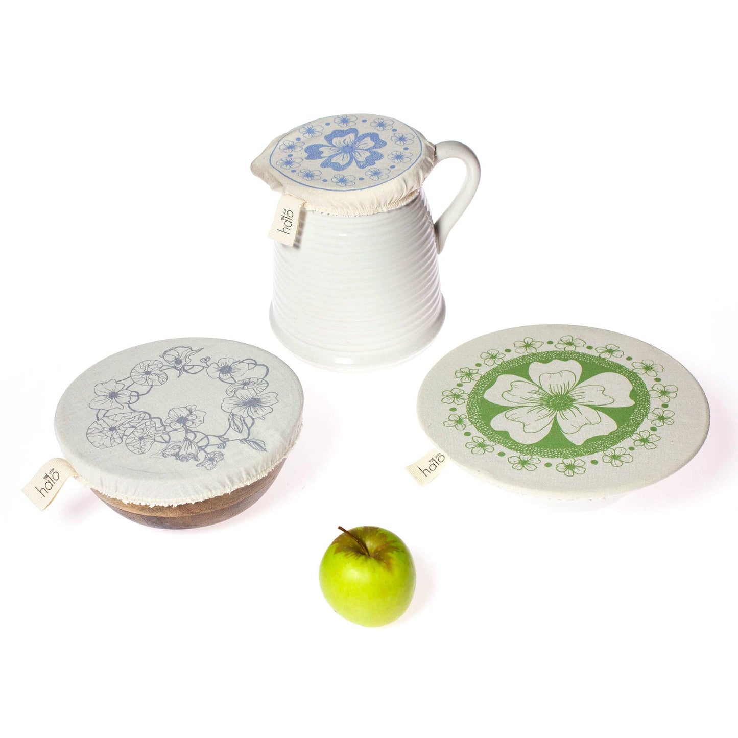 Dishcover Small Set - Flowers Trio - 100% Cotton