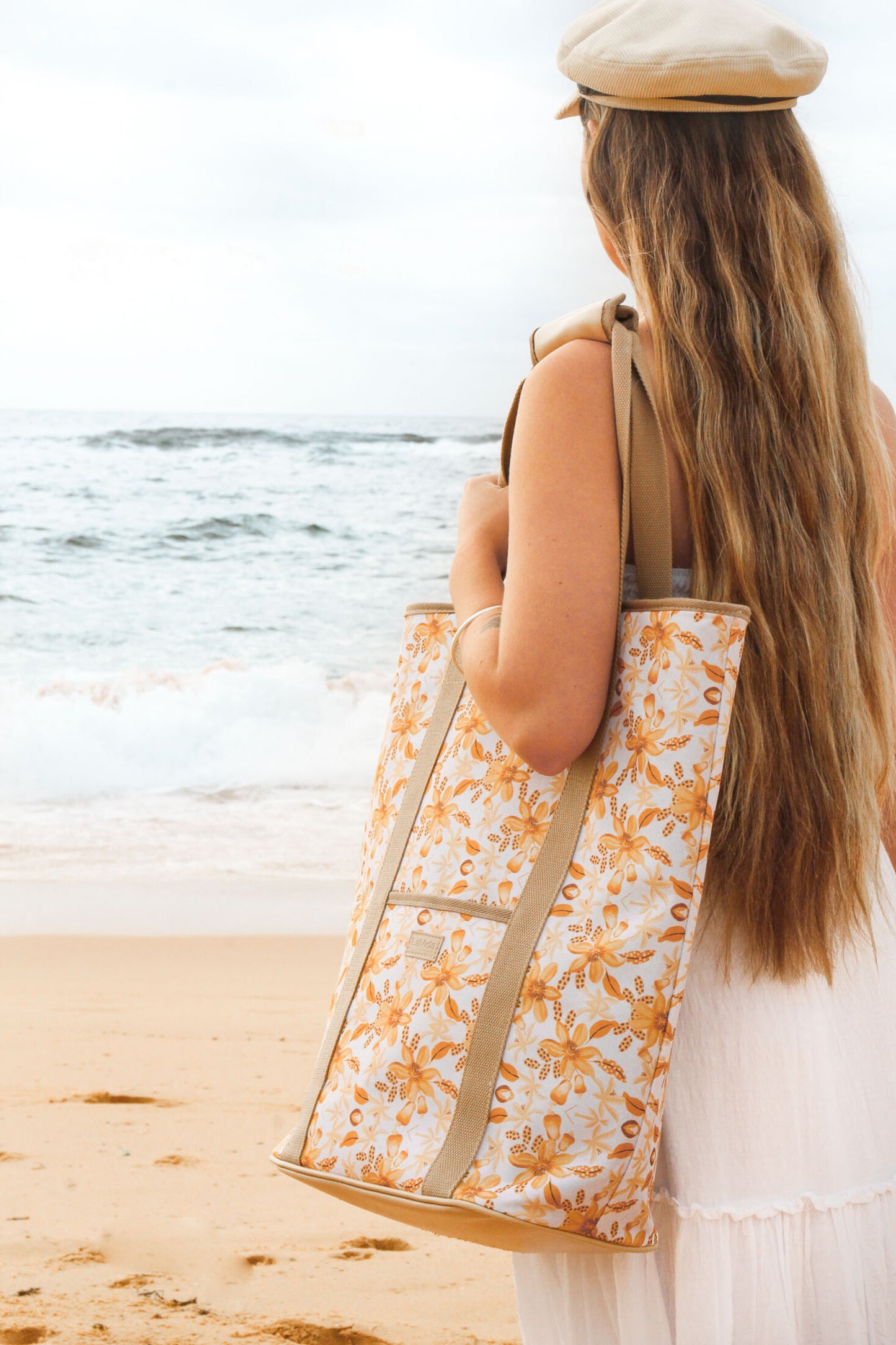 Golden Flowers - Picnic/Beach/Shopping Cooler Tote Bag