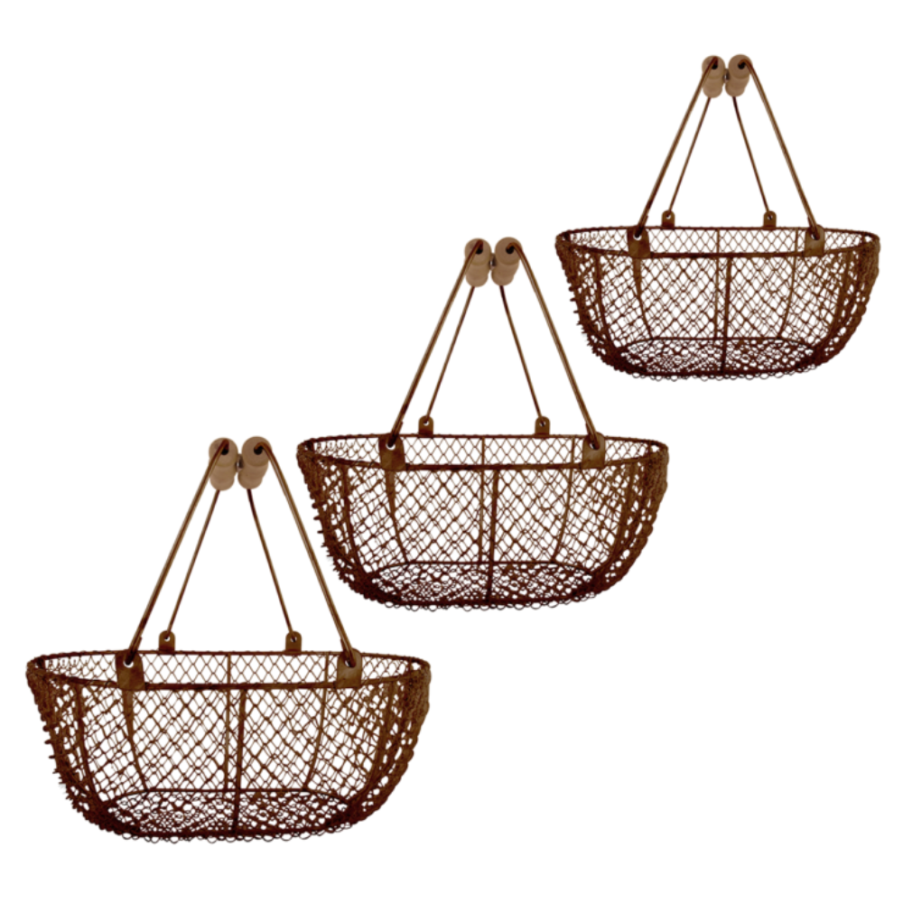 Wire Oval Basket/Trug - Set of 3