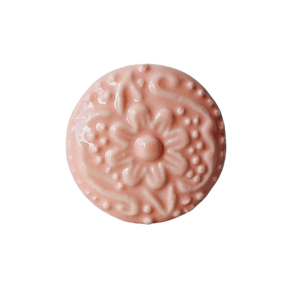 Pink Federation Flower - Ceramic Drawer/Cabinet Knob