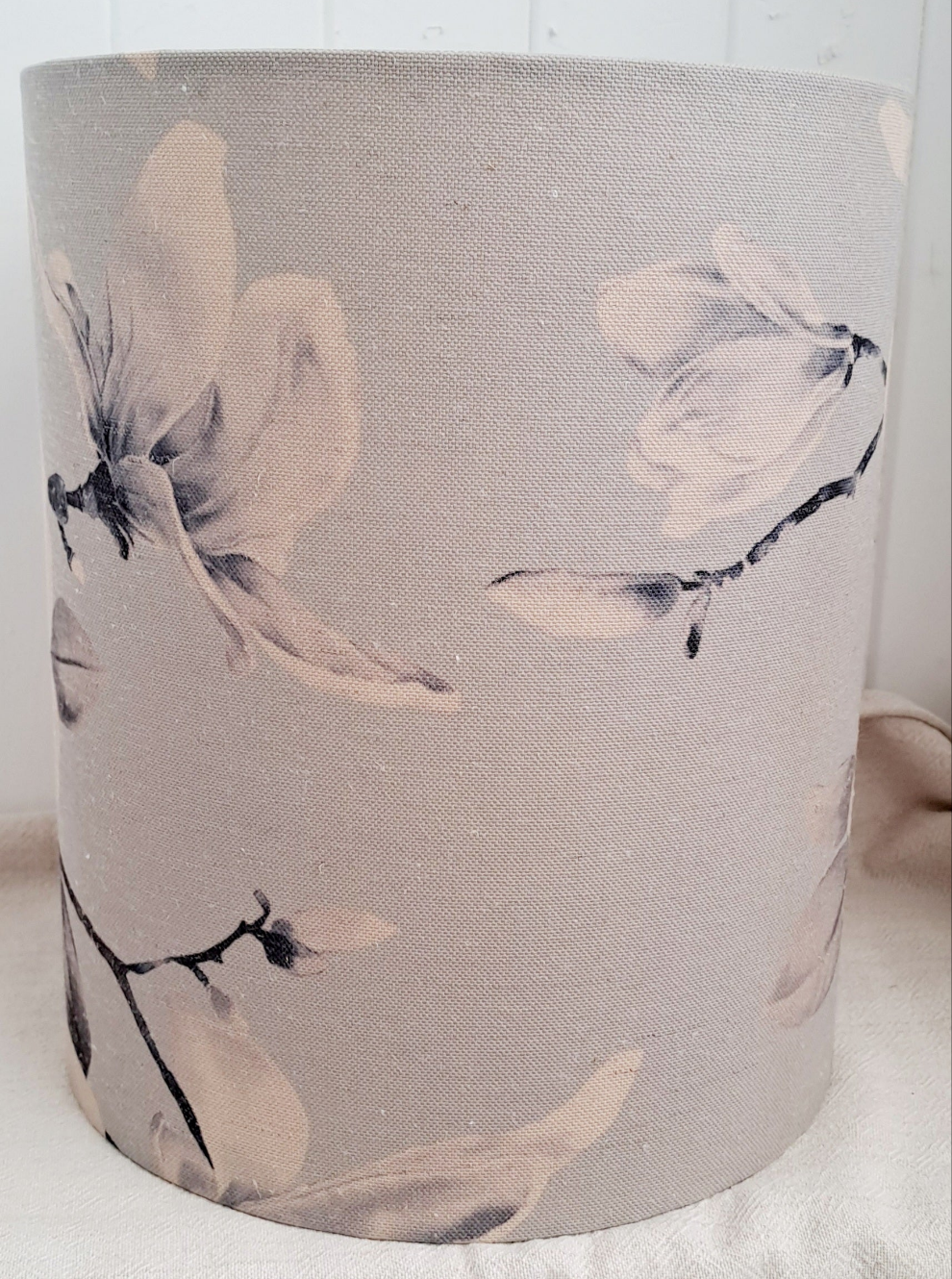 Silver Magnolia Drum Lampshade