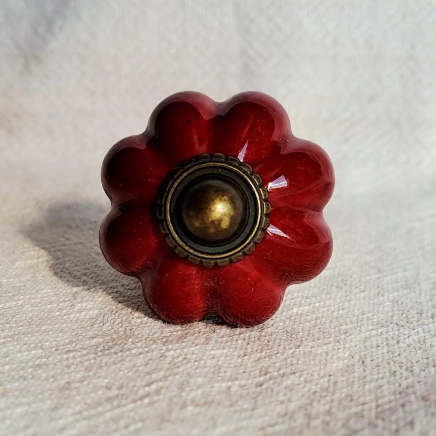 Dark Red Pumpkin Knob