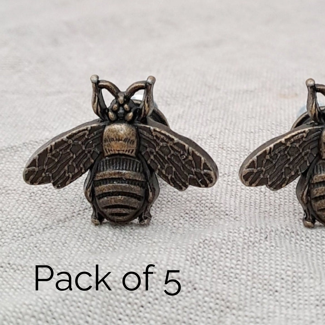 Pack of 5 'Antique Bronze' Bee Drawer/Cabinet Knob