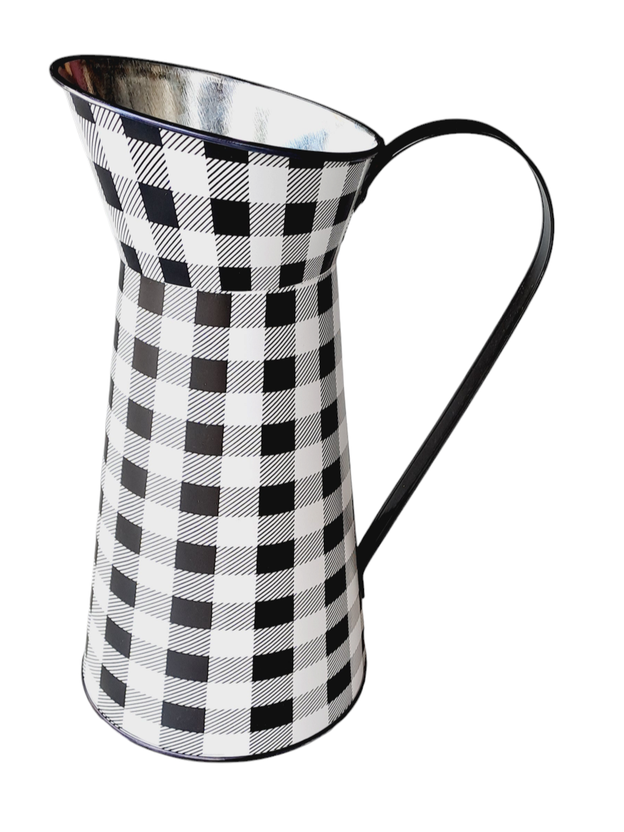 Decorative Metal Jug/Pitcher 'Gingham'