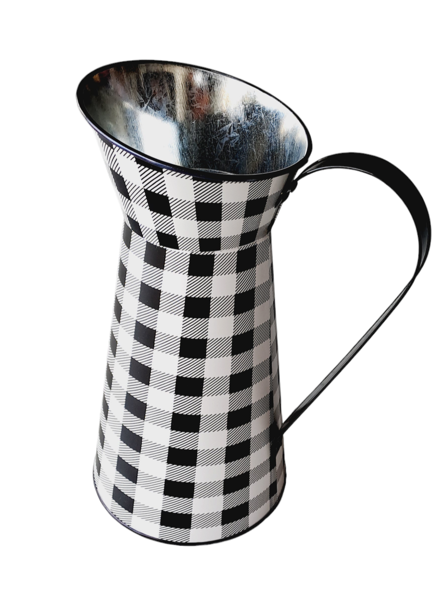 Decorative Metal Jug/Pitcher 'Gingham'