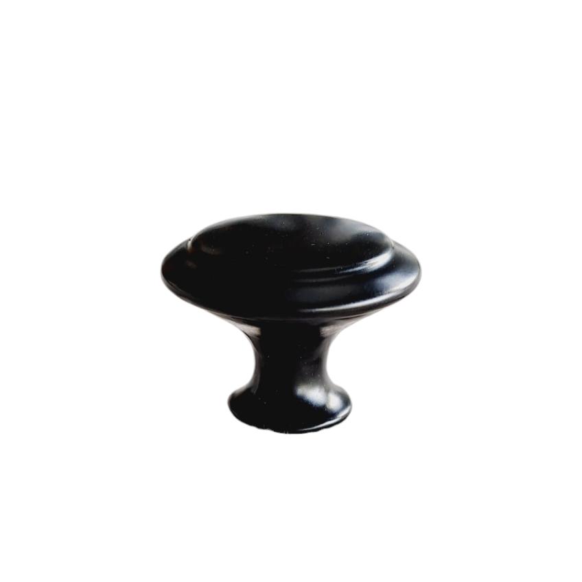 Metal Knob Rounded - Black