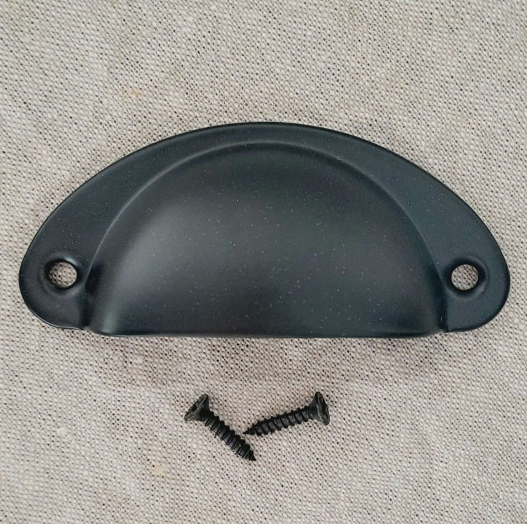 Metal Cup Style Drawer pull 'Black'
