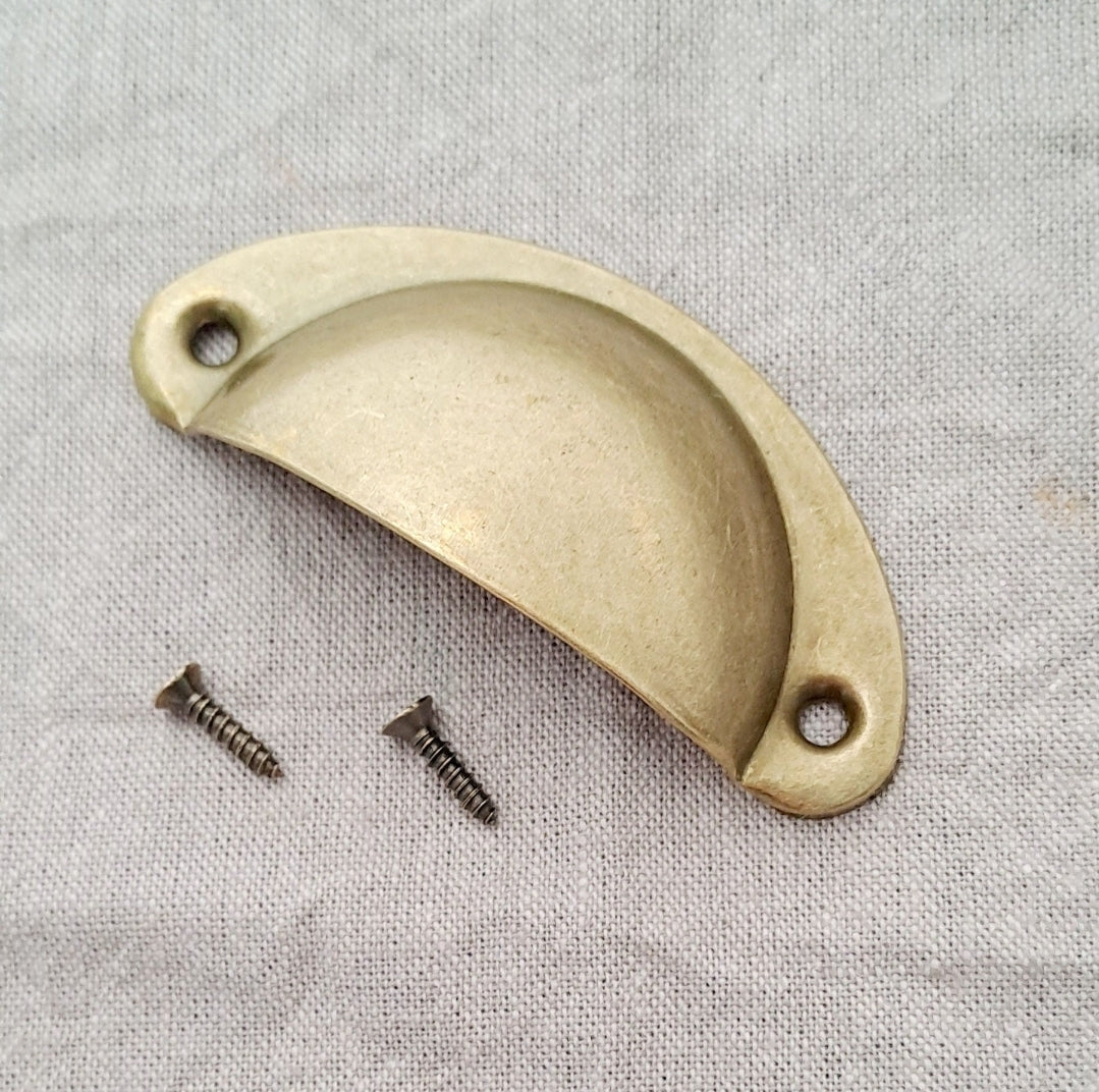 Antique Gold Cup Style Drawer Pull