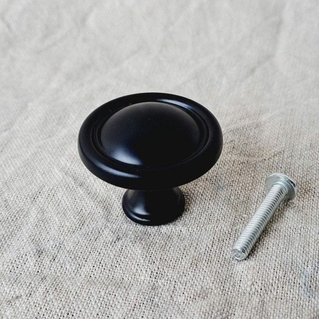 Metal Knob 'Elegant' - Black