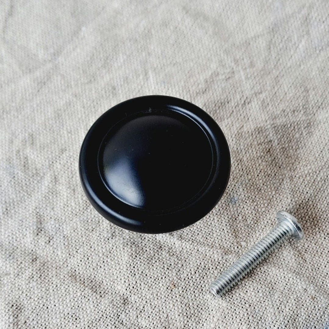 Metal Knob 'Elegant' - Black