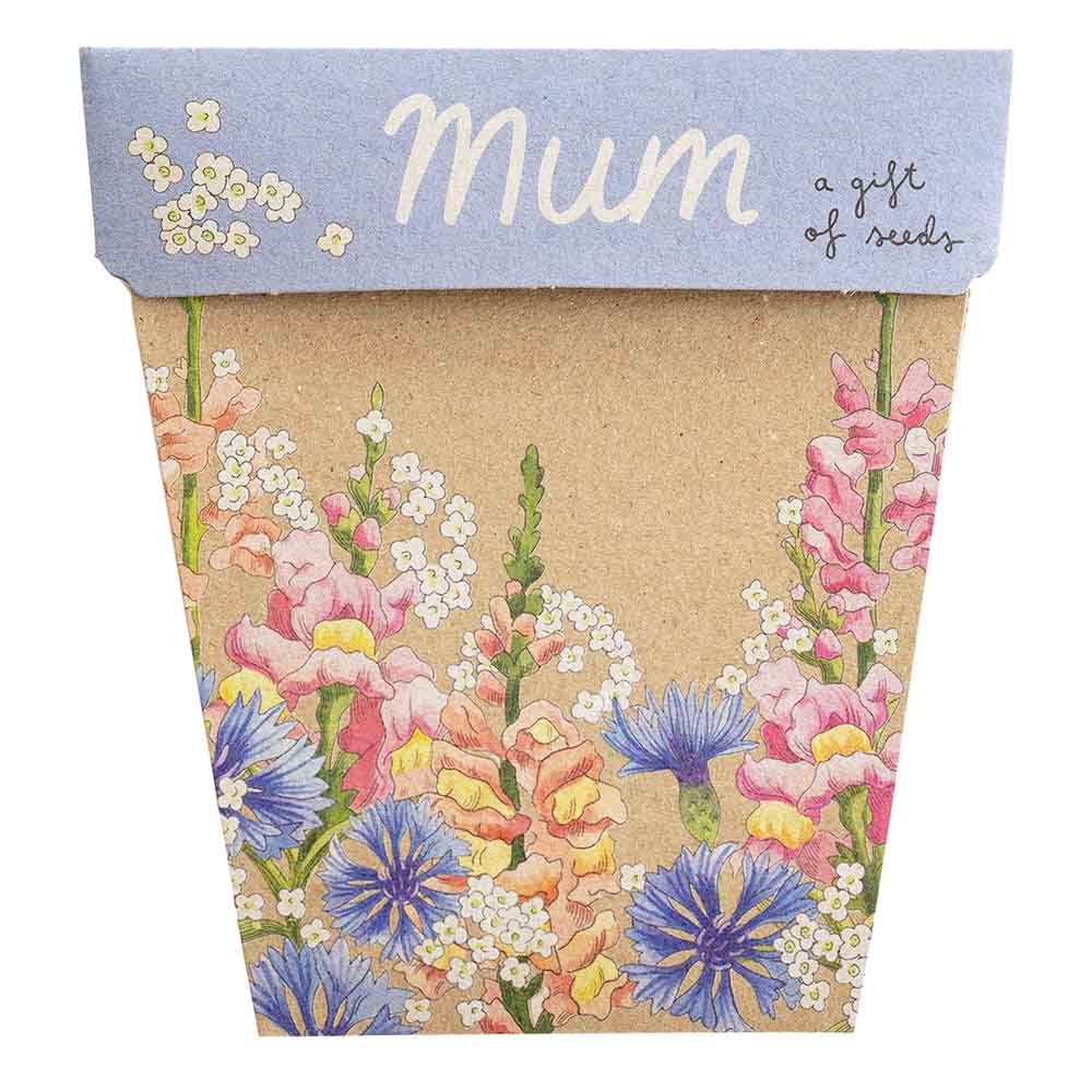 Gift Card & Seeds for Mum - Snapdragon, Alyssum, Cornflower Seeds