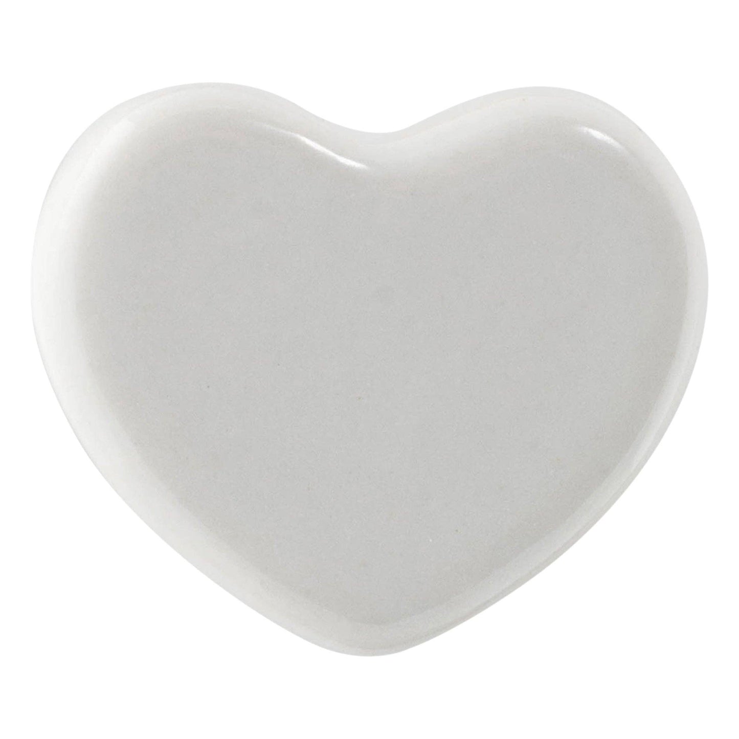 Ceramic Drawer Knob - Heart - White
