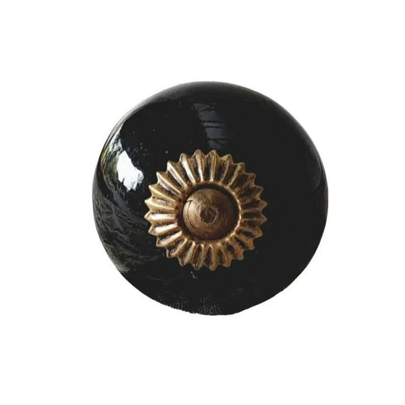 Ceramic Knob - Brass/Black
