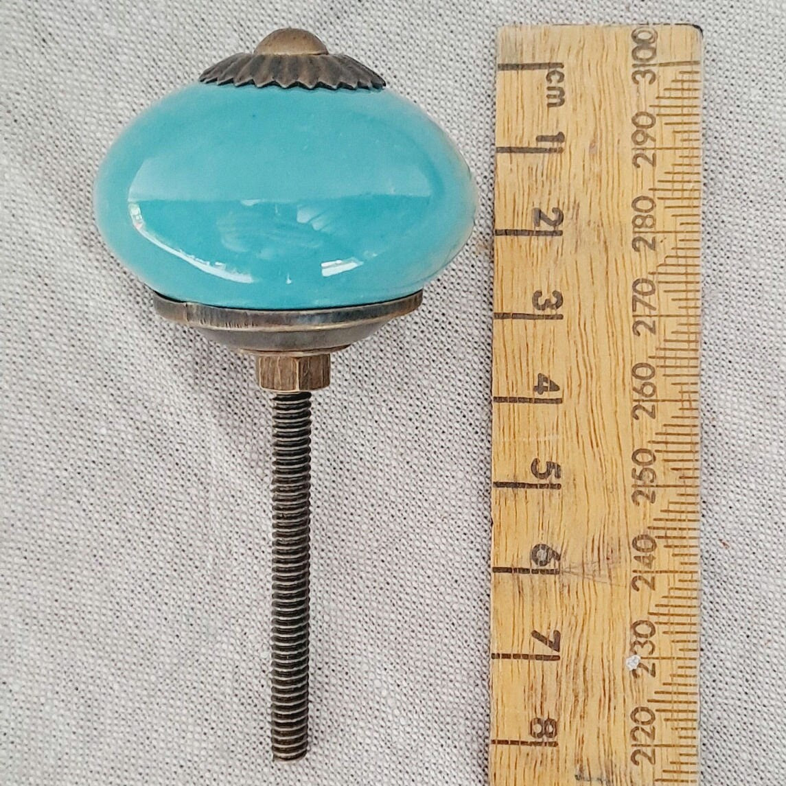 Brass & Turquoise - Ceramic Knob
