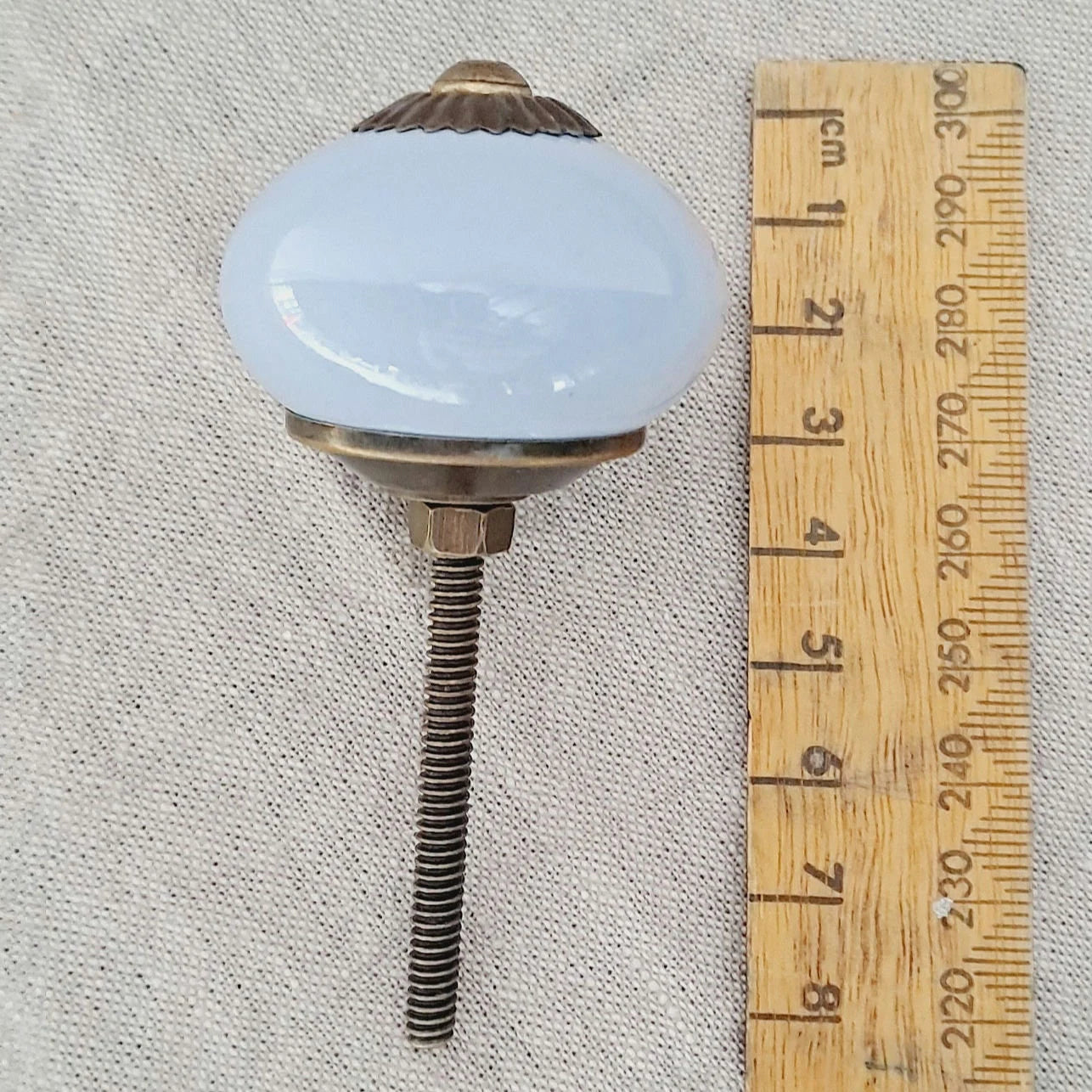 Blue & Brass Ceramic Knob