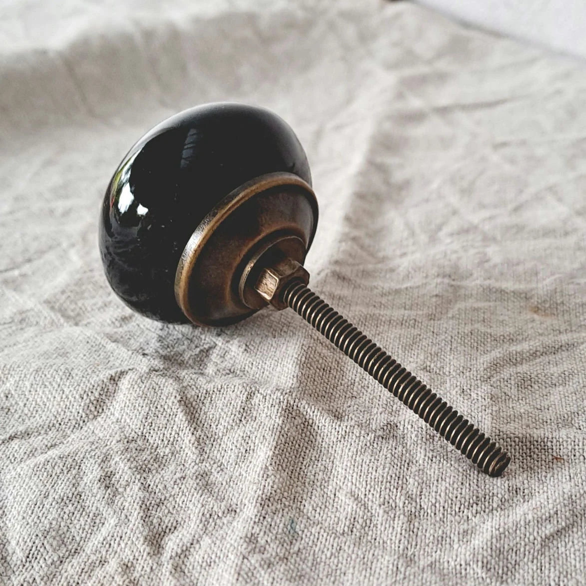 Ceramic Knob - Brass/Black