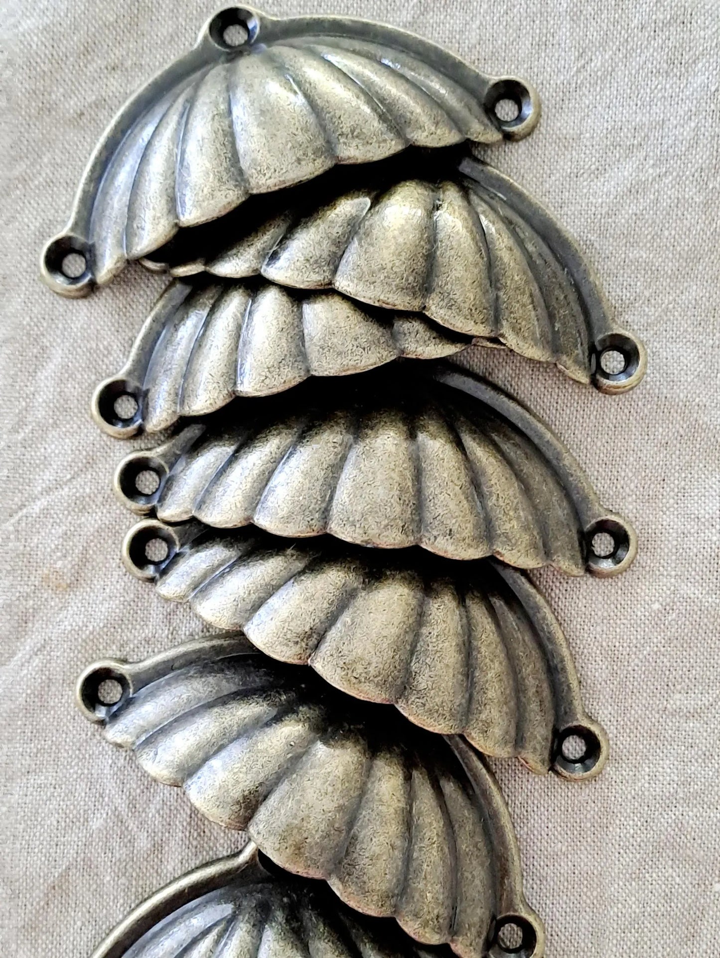 Drawer Pull 'Antique Bronze Shell' Cup Style