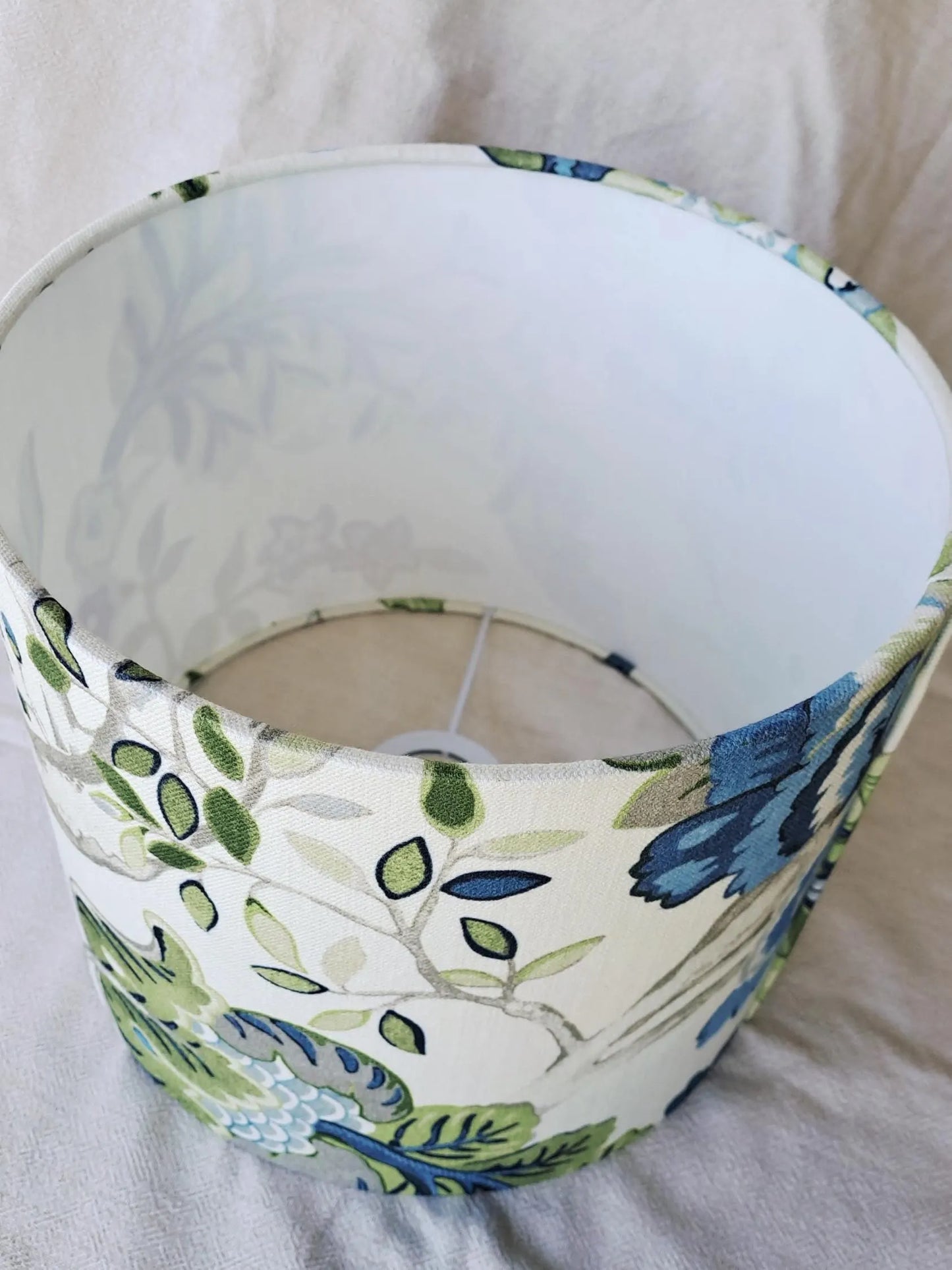 Lampshade featuring P.Kaufmann Fabric 'Fanciful Florale Alabaster'