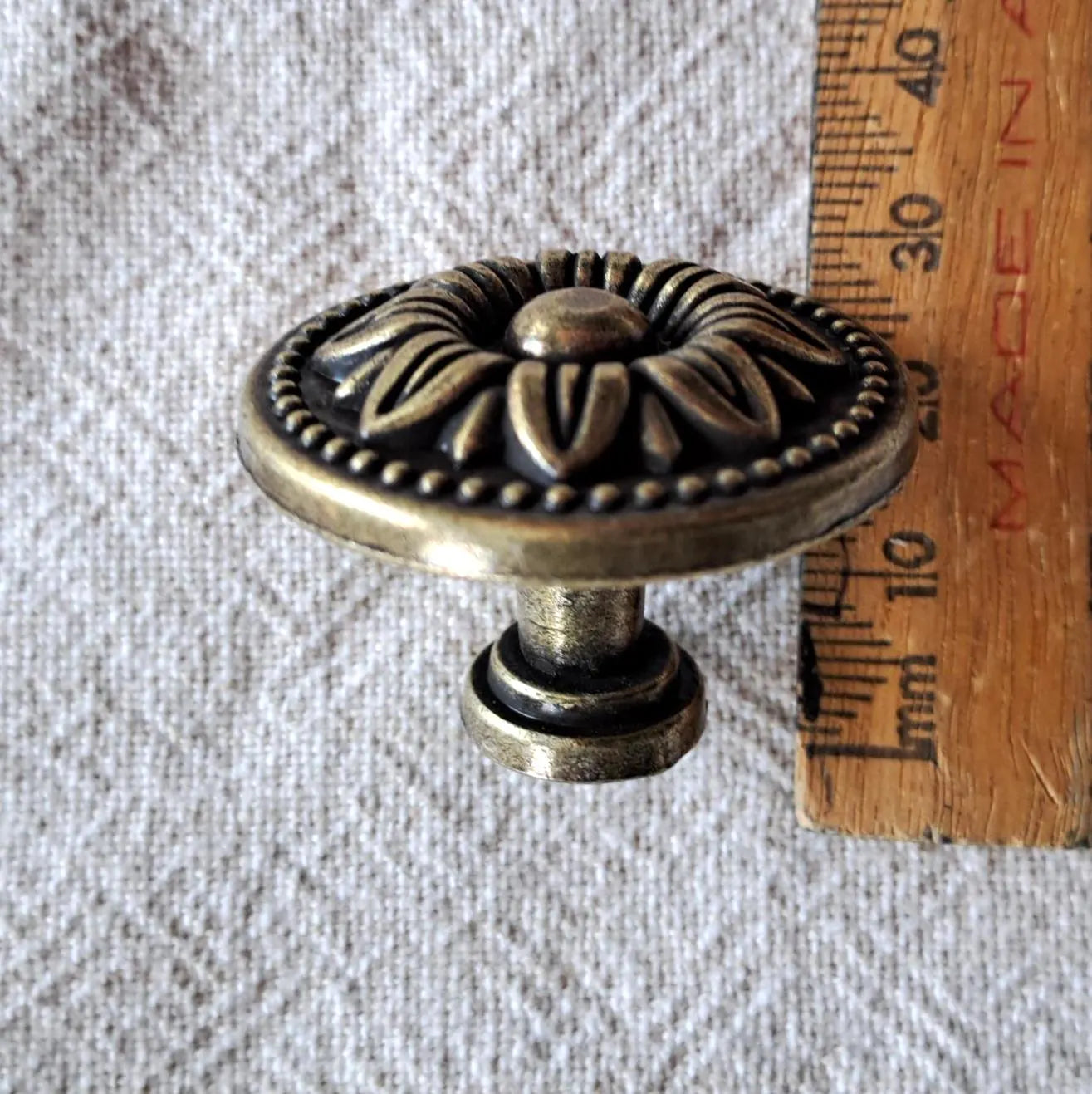 Metal Knob LARGE 'Vintage Flower'