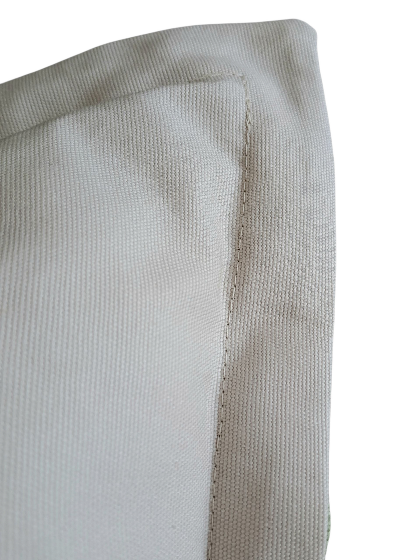 Throw Cushion with Flange Edge - Green Garden Cushion with Stone Colour Back