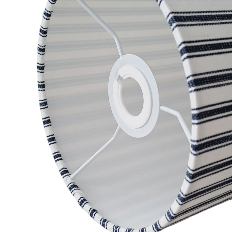 Blue Ticking Drum Lampshade