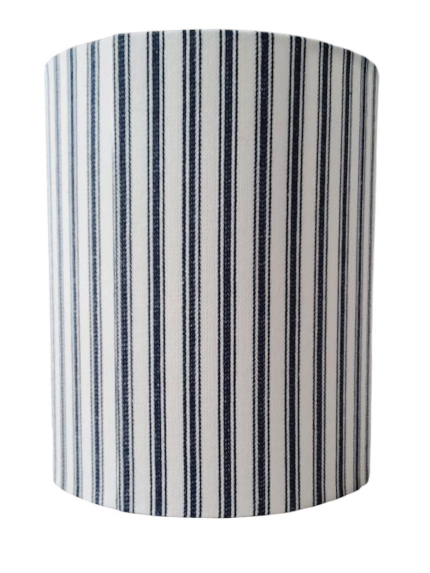 Blue Ticking Drum Lampshade