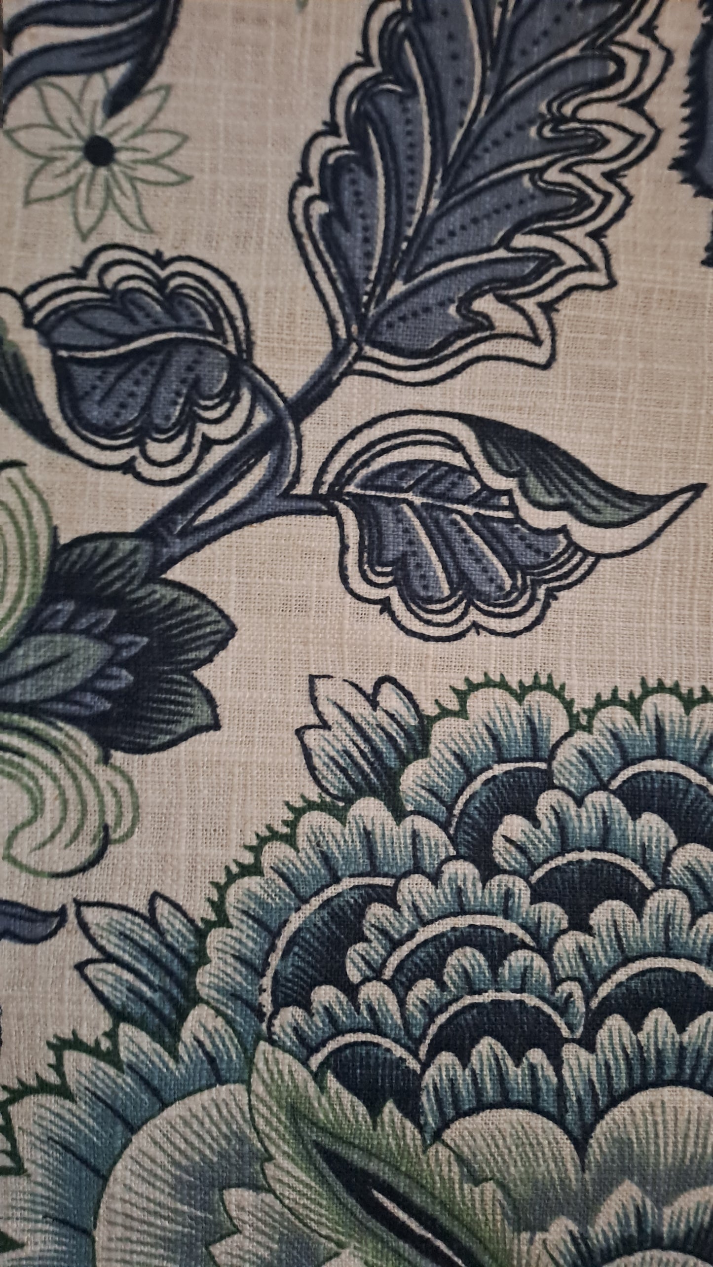Throw Cushion with Flange Edge - Portsea (Ocean) with Sage Green Back