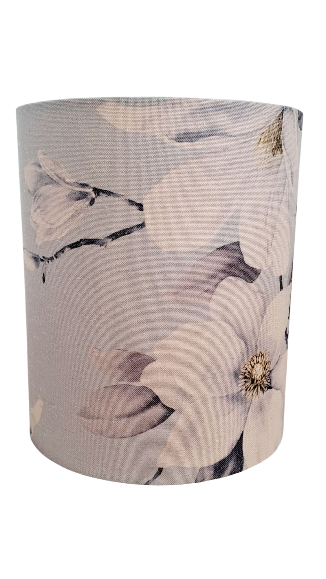 Silver Magnolia Drum Lampshade