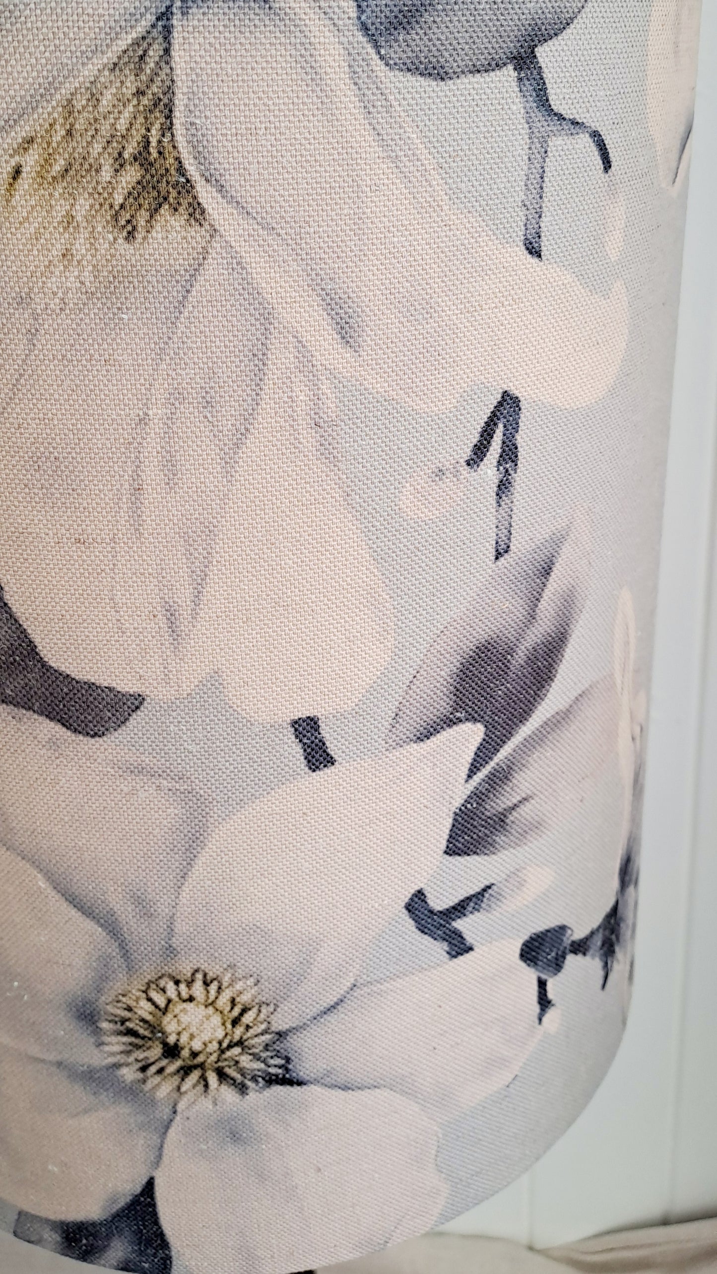 Silver Magnolia Drum Lampshade
