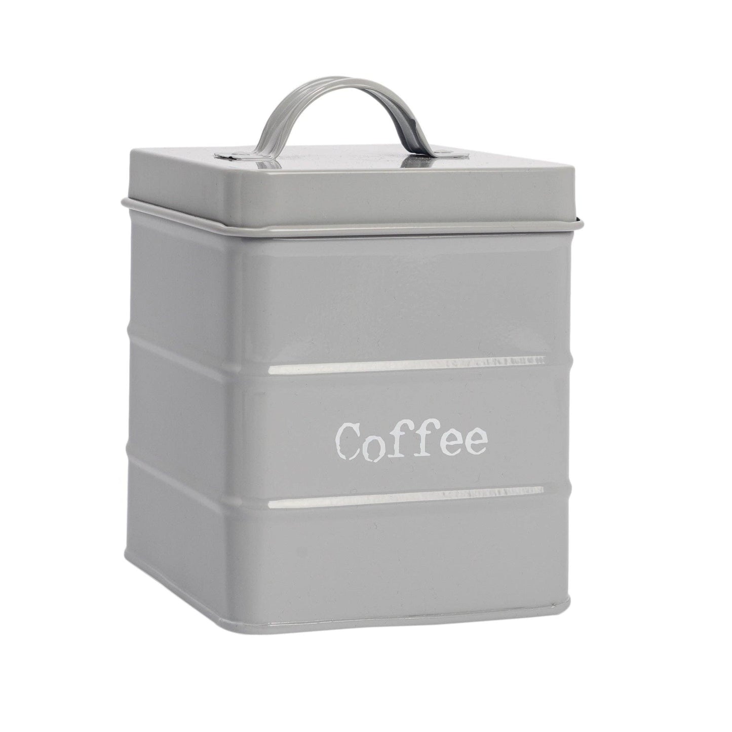 Grey Metal Coffee Canister
