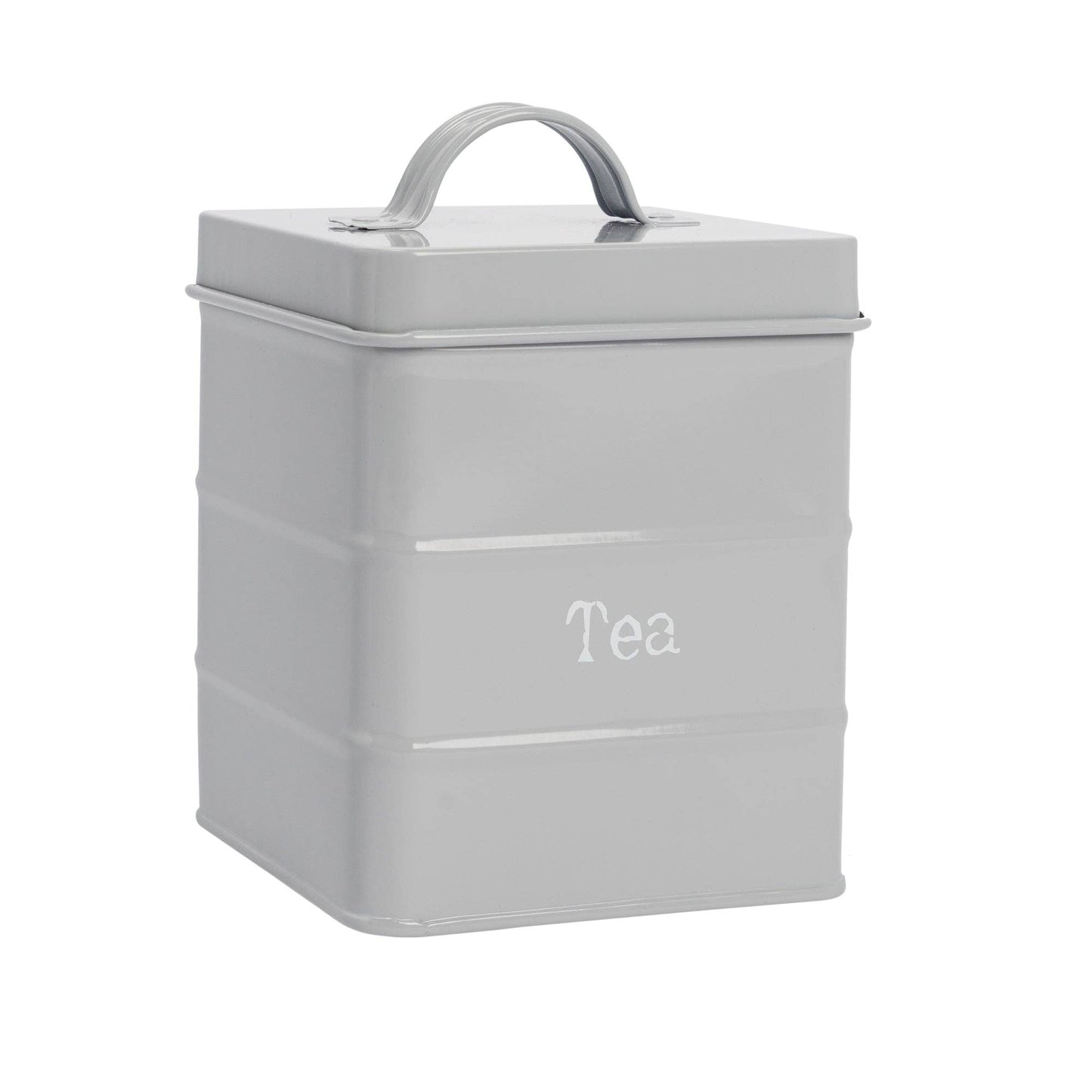 Grey Metal Tea Canister