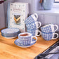 Blue and White Pattern - Set of 4 Tea Ceramic Cups