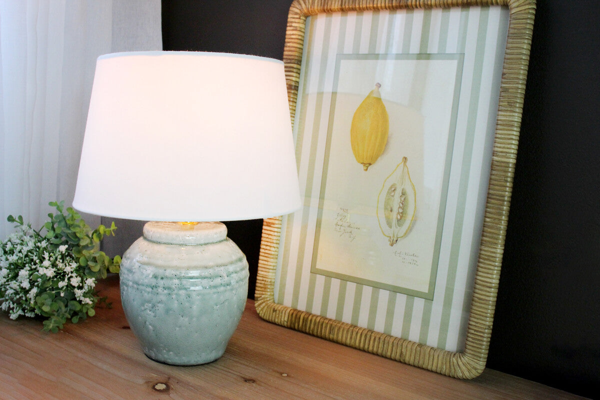 Ceramic Table Lamp - 'Green Moss' (BASE ONLY)