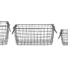 Rectanglar Metal Storage Basket - MEDIUM