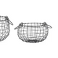 Two wire baskets on a white background