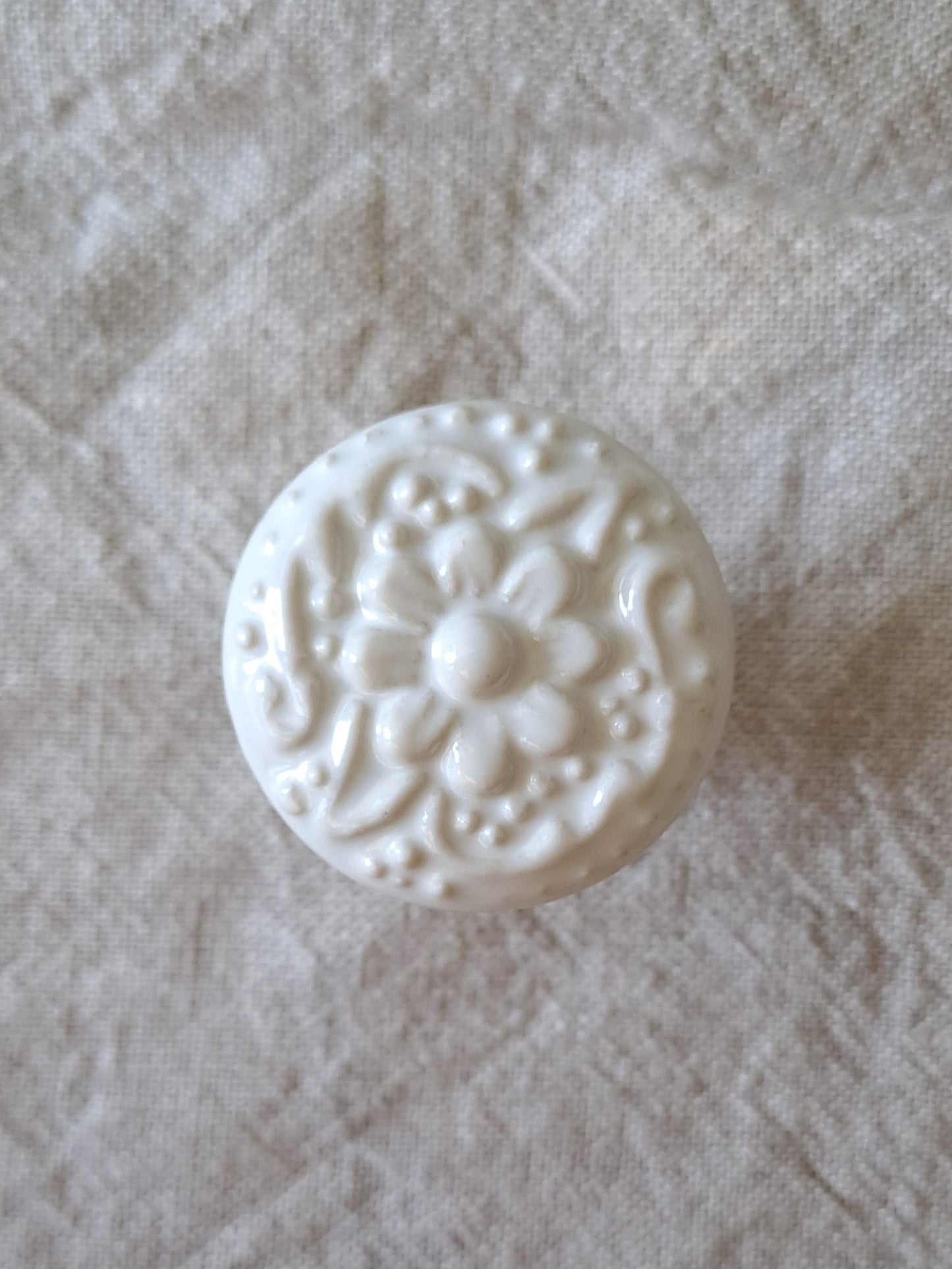 Federation Flower - Ceramic Drawer/Cabinet Knob - White