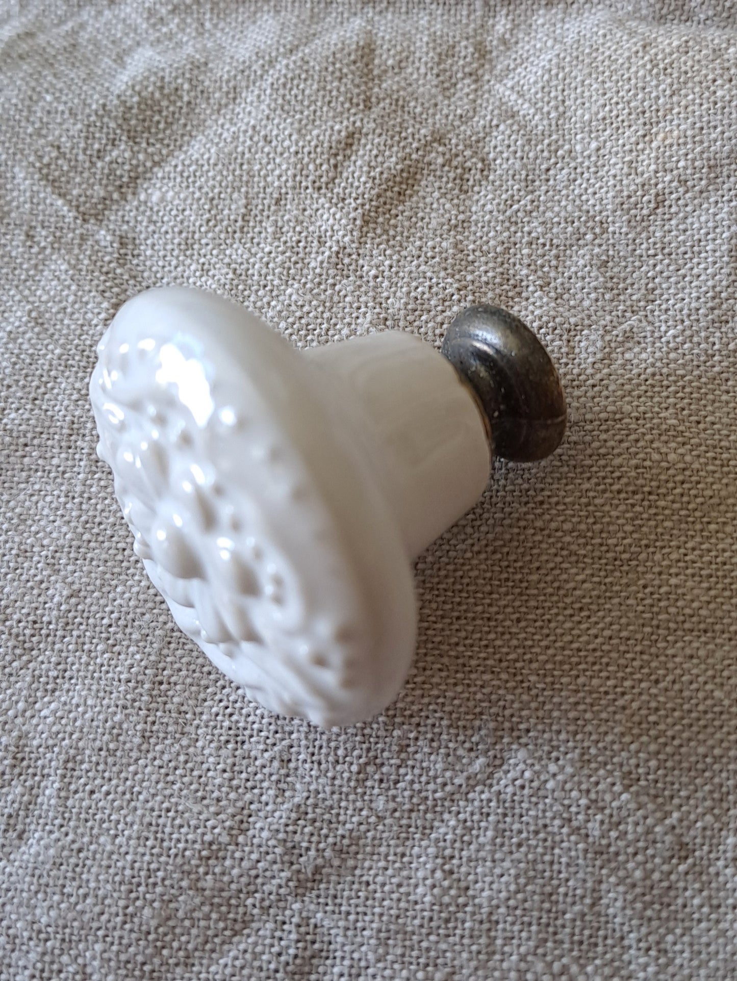 Federation Flower - Ceramic Drawer/Cabinet Knob - White