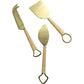Cheese Knife Set - Rattan and Brass