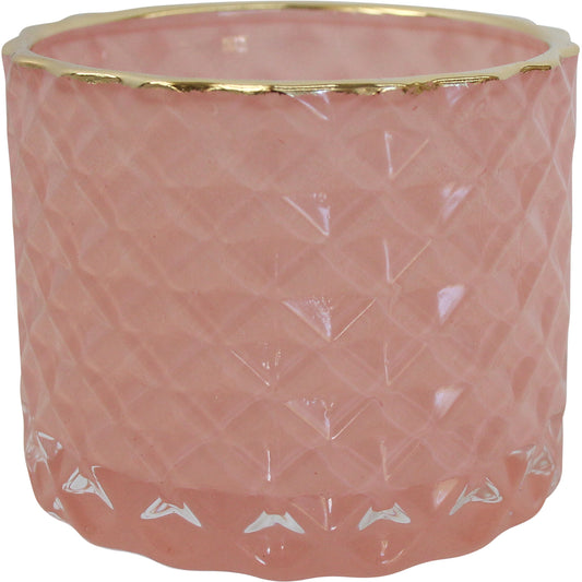 Pink Glass Votive Candle Holder/ Storage Jar