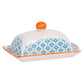 Hand-Printed Butter Dish - Light Blue