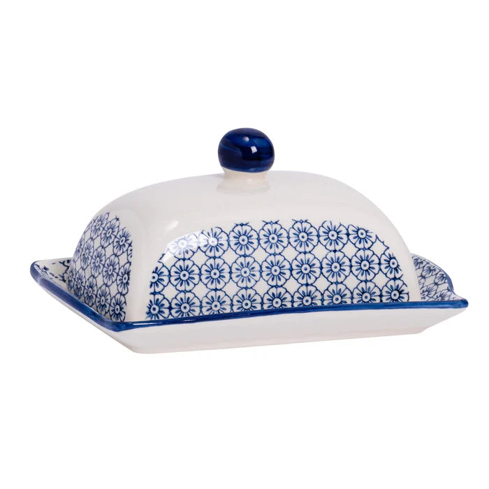 Blue and White Pattern - Ceramic Butter Dish