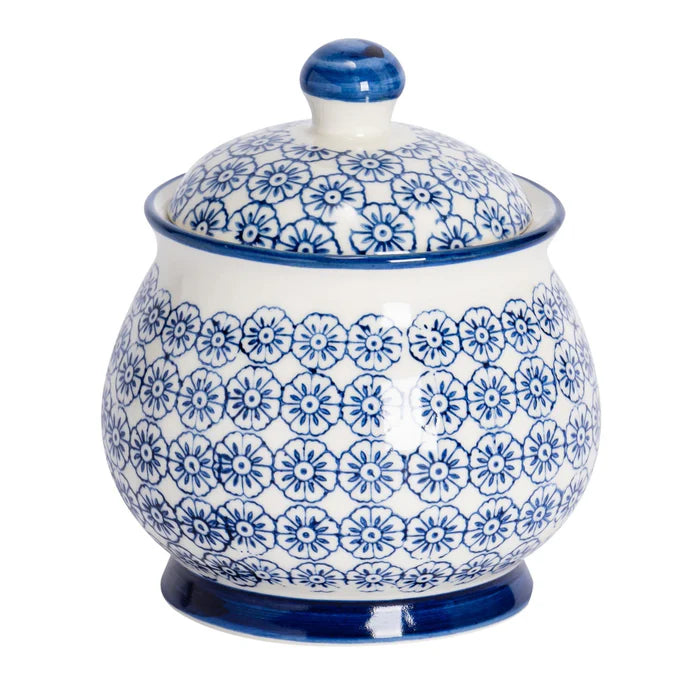 Blue and White Pattern - Ceramic Sugar Jar
