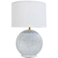 Blue Willow Lampbase with Oval Linen Lampshade