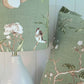 Drum Lampshade - Green Garden Fabric