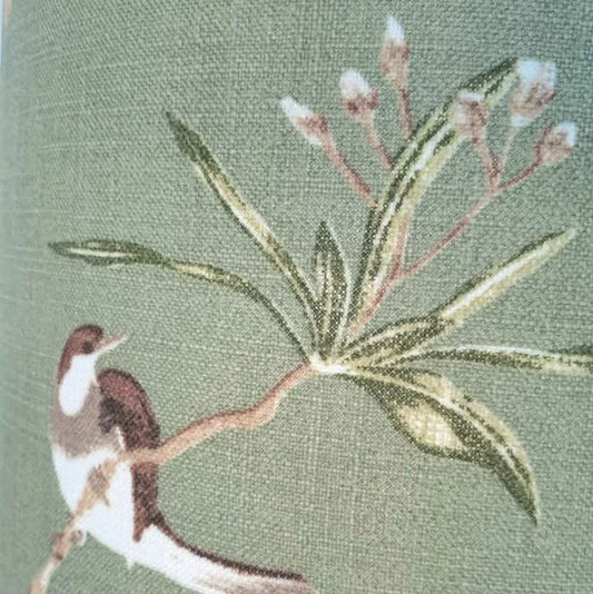 Drum Lampshade - Green Garden Fabric